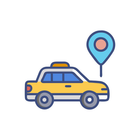 Stylish Taxi Hailing Icon for Fast Transportationのイラスト素材