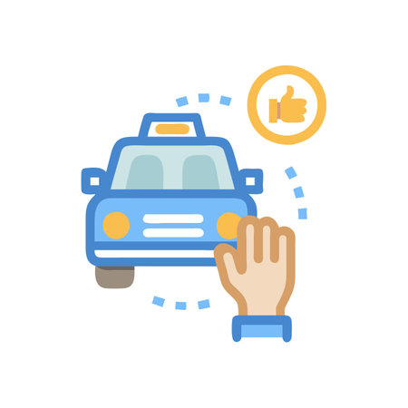 Dynamic Taxi Hailing Icon for Urban Mobilityのイラスト素材