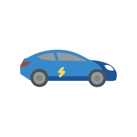 Dynamic Tesla Car Icon for Modern Transportationのイラスト素材