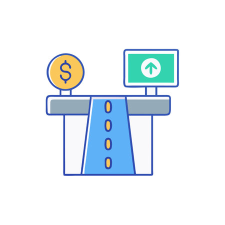 Creative Toll Road Icon for Efficient Travelのイラスト素材