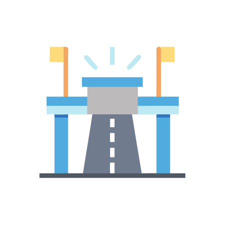 Convenient Toll Road Icon for Travelingのイラスト素材