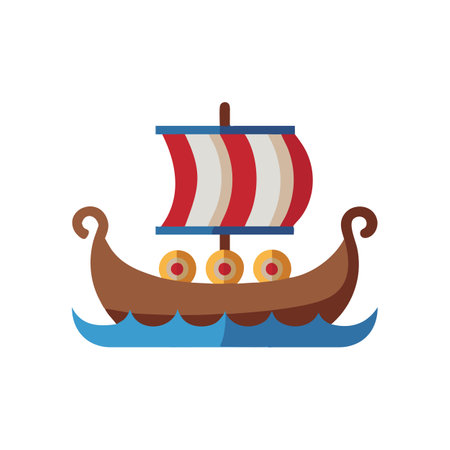Charming Viking Ship Icon for Nautical Adventuresのイラスト素材