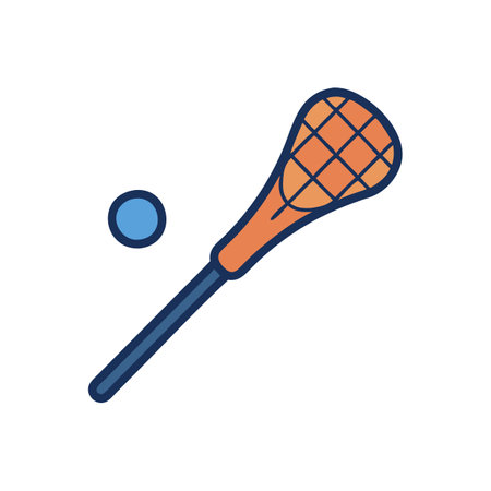 Dynamic Lacrosse Stick and Ball Vectorのイラスト素材