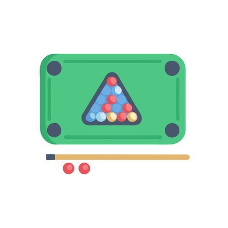 Snooker Table Icon for Indoor Gamesのイラスト素材