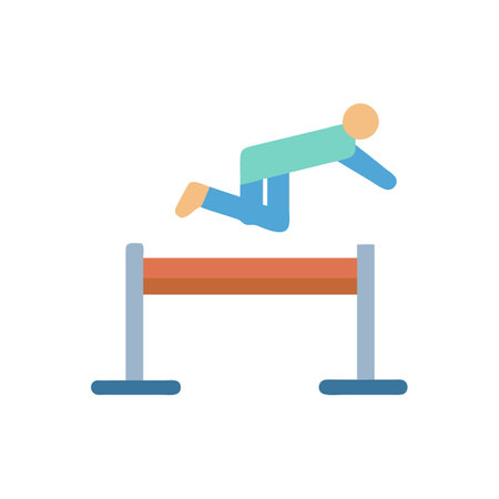 Steeplechase Icon for Competitive Runningのイラスト素材