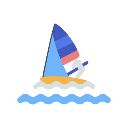 Windsurfing Icon for Adventure and Funのイラスト素材