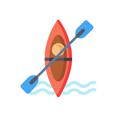 Stylish Kayaking Icon Designのイラスト素材