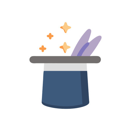 Creative Magician Hat Vector Illustrationのイラスト素材
