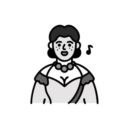 Opera Singer Icon for Performancesのイラスト素材