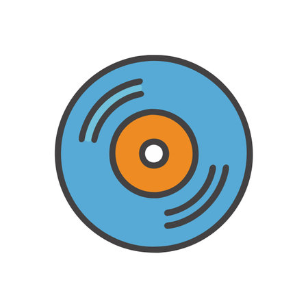 Unique Vinyl Record Icon for Art Projectsのイラスト素材