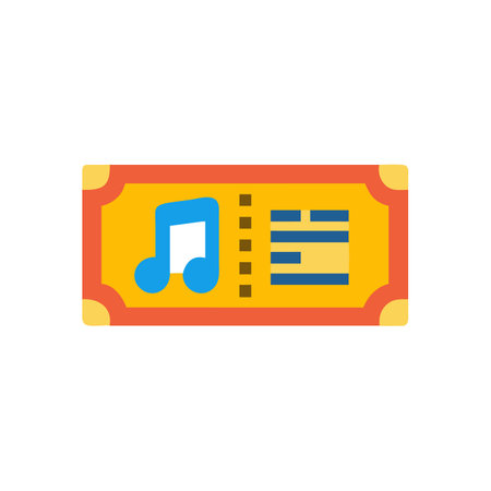 Modern Concert Ticket Icon for Musicのイラスト素材