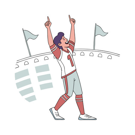 Illustration of football player activity.のイラスト素材