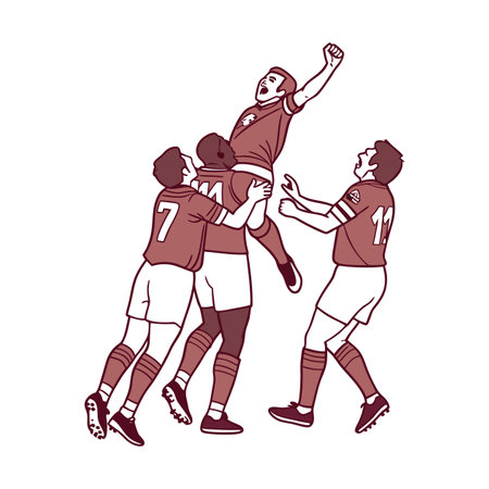 Illustration of football player activity.のイラスト素材