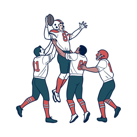 Illustration of football player activity.のイラスト素材