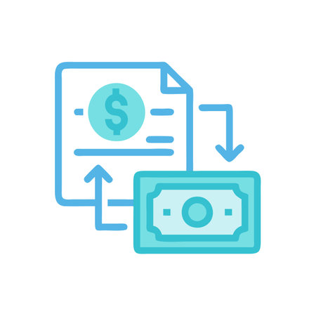 Dollar bill and invoice vector icon. Money related vector icon.のイラスト素材