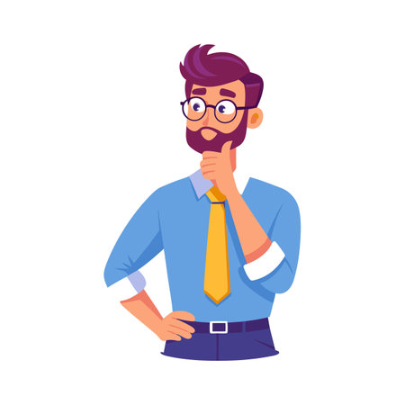 Instructor Raising Eyebrow While Asking Questionのイラスト素材