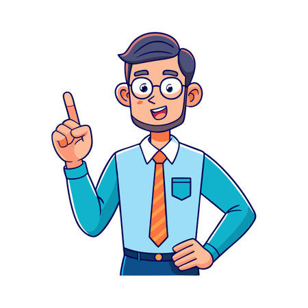Teacher Raising Finger to Emphasize Pointのイラスト素材