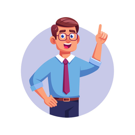 Teacher Raising Finger to Highlight Key Pointのイラスト素材