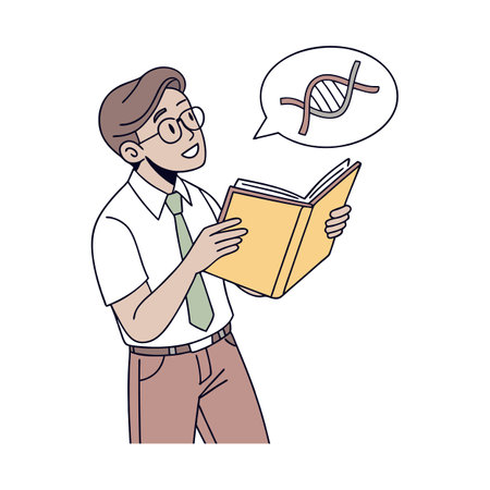 Instructor Holding Biology Book While Explainingのイラスト素材