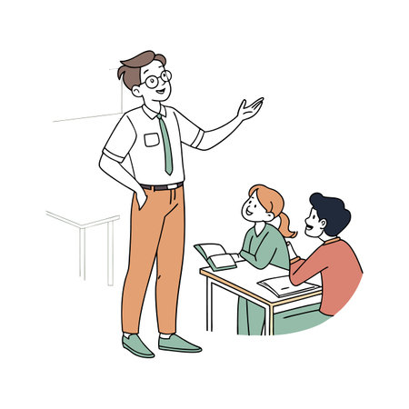 Educator Engaging Students with Open Armsのイラスト素材