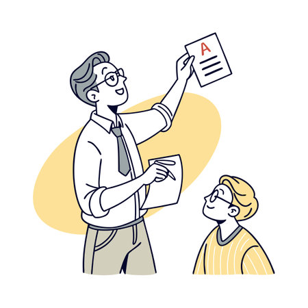 Educator Giving Report Card During Classのイラスト素材