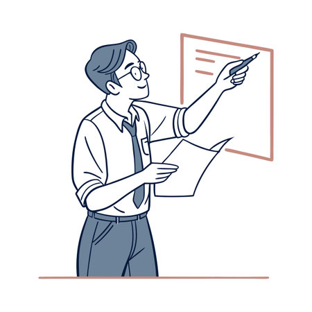 Informed Teacher with Paperのイラスト素材