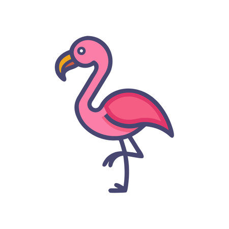 Elegant Flamingo Vector Illustrationのイラスト素材