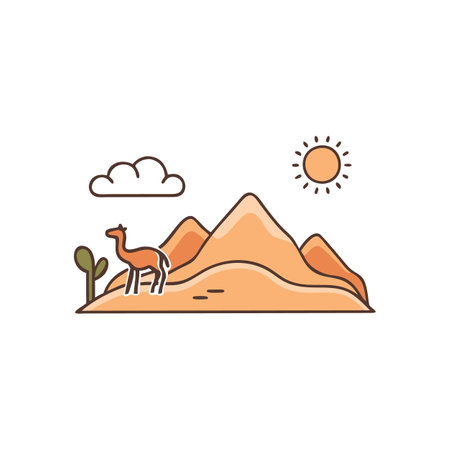 Elegant Desert Vector for Nature Projectsのイラスト素材
