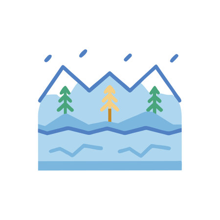 Charming Frozen Lake Under Starry Skyのイラスト素材