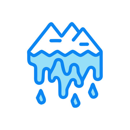 Artistic Ice Flow Over Rocks Illustrationのイラスト素材