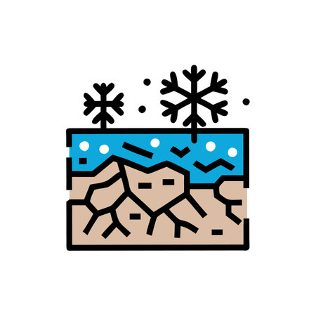 Unique Permafrost Texture in Winter Sceneのイラスト素材