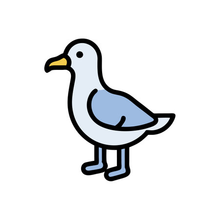 Playful Seagull Searching for Foodのイラスト素材