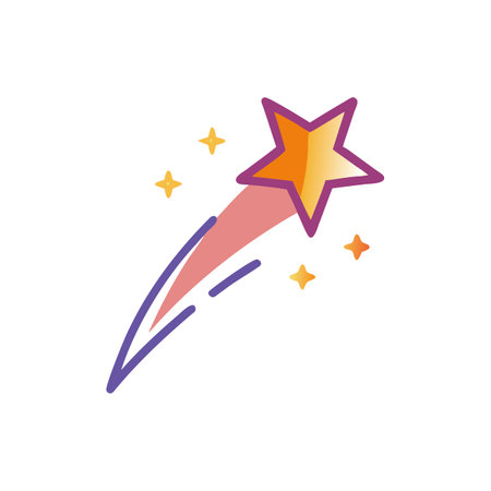 Dynamic Shooting Star Over Night Skyのイラスト素材