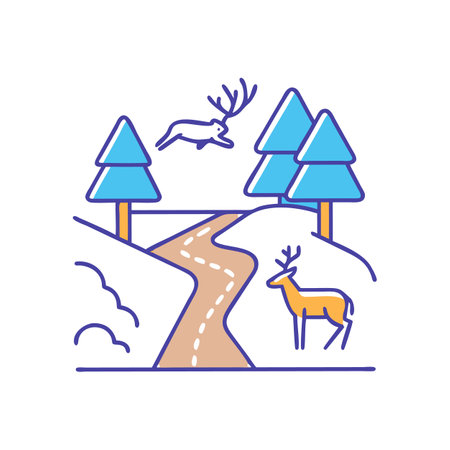 Majestic Wildlife Corridor Under Bright Skyのイラスト素材