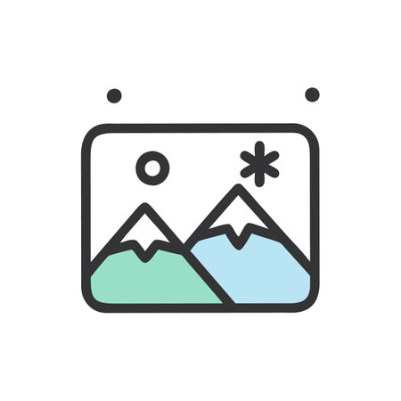 Majestic Snowcap on Mountain Peakのイラスト素材