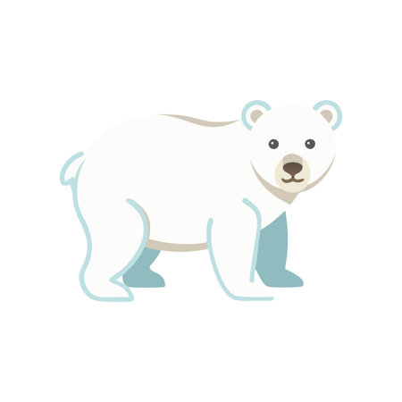 Charming Polar Bear Family in Winterのイラスト素材