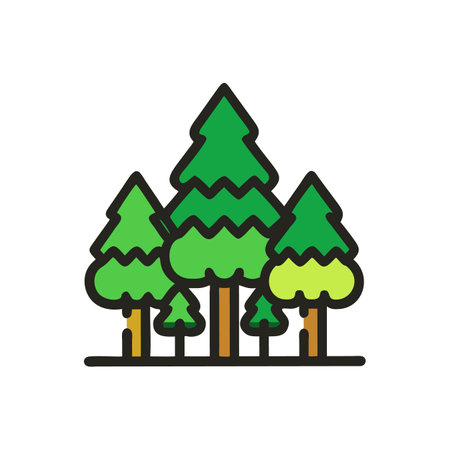 Charming Forest Filled with Wildlifeのイラスト素材