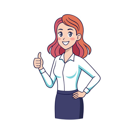 Supportive Teacher Giving Thumbs Up During Explanationのイラスト素材