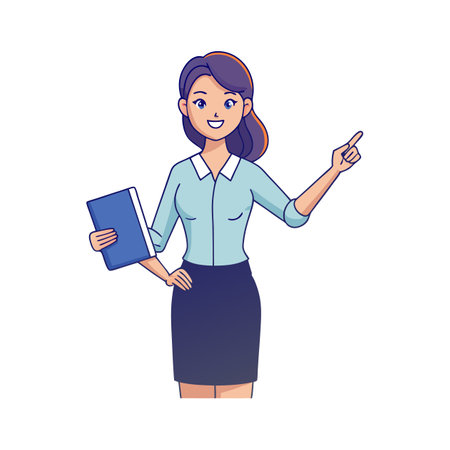 Dynamic Teacher Pointing to Class in Sessionのイラスト素材