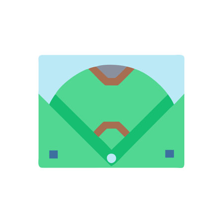 Stylish Baseball Field Icon for Team Loversのイラスト素材