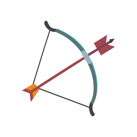 Innovative Archery Bow and Arrow Icon Illustrationのイラスト素材
