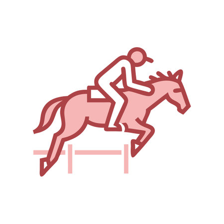 Unique Equestrian Show Jumping Icon for Competitionsのイラスト素材