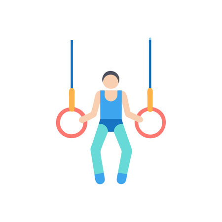 Unique Gymnast Rings Icon for Competitionsのイラスト素材