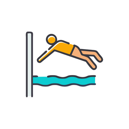 Dynamic High Jump Icon for Athleticsのイラスト素材