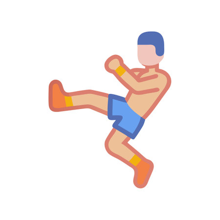 Muay Thai Stance Icon for Martial Artsのイラスト素材