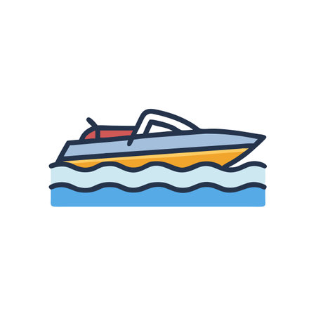 Speedboat Racing Icon for Aquatic Sportsのイラスト素材