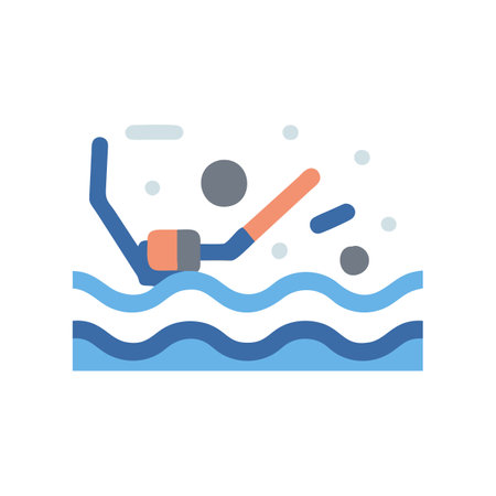 Underwater Hockey Icon for Aquatic Sportsのイラスト素材