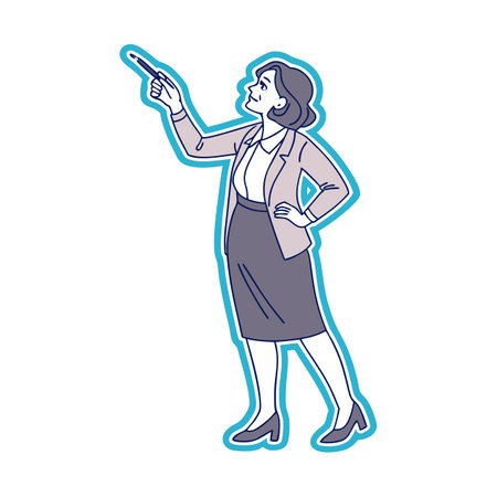 Female Teacher Elegantly Presenting a Lectureのイラスト素材