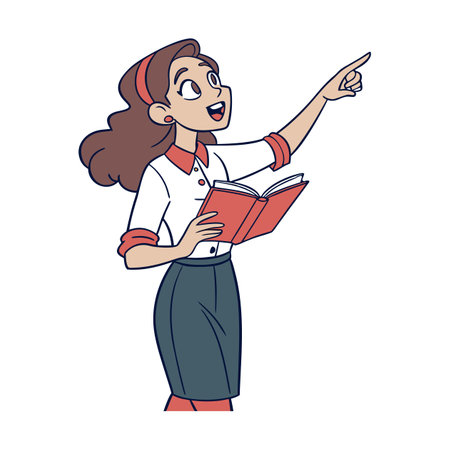 Inspiring Young Teacher Explaining Ideasのイラスト素材