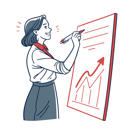 Talented Teacher Writing with Markerのイラスト素材